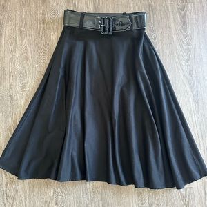 Pinup Couture Doris Vintage Swing Skirt with Pockets in Black L Pinup Girl